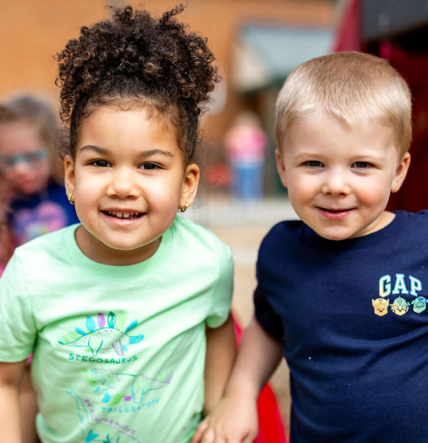 LeafSpring School students holding hands and smiling