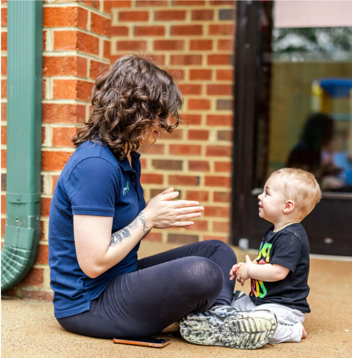 LeafSpring School teach and infant outside